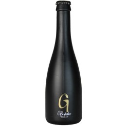 Bouteille de G de Goudale 33 cl avec une mousse dorée et une robe étincelante