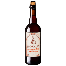 Bouteille de La Choulette Ambrée 75cl, bière rousse artisanale du Nord aux reflets cuivrés et mousse dense