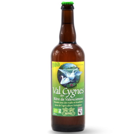 Bouteille de bière bio Val des Cygnes 75cl, blonde artisanale du Nord