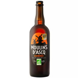 Moulins d'Ascq Ambrée bière cuivrée avec mousse généreuse