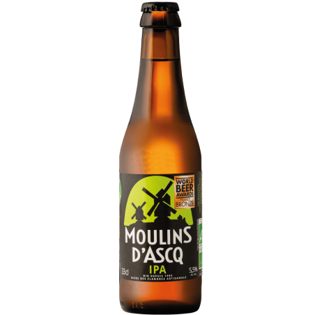 Bouteille de bière Moulin d'Ascq IPA 33 cl