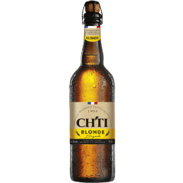 Bouteille de bière Ch'ti Blonde 75 cl, bière de garde dorée du Nord de la France