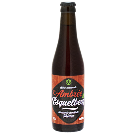 Bouteille de bière Ambrée d'Esquelbecq, bière de garde biologique du Nord de la France