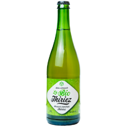 Bouteille de Bière Thiriez Blonde Bio 75cl avec sa robe dorée et sa mousse onctueuse