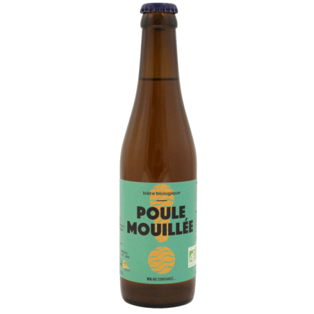 Bouteille de bière Poule Moullée IPA 33 cl - Brasserie Tandem, amertume franche et arômes d'agrumes.