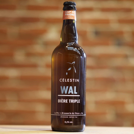 Bouteille de bière Wal Coup de Foudre affinée en barrique, bière artisanale du Nord