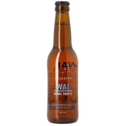 Bouteille de bière Wal Triple 33 cl de la Brasserie Célestin avec fond naturel