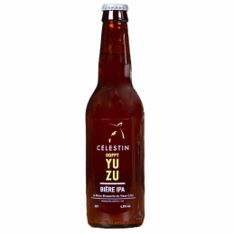 Bouteille de bière Hoppy Yuzu - IPA blonde au yuzu, saveurs exotiques et amertume équilibrée