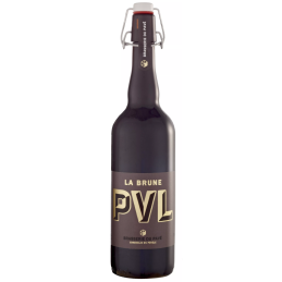 Bouteille de PVL Brune avec sa robe foncée et sa mousse crémeuse