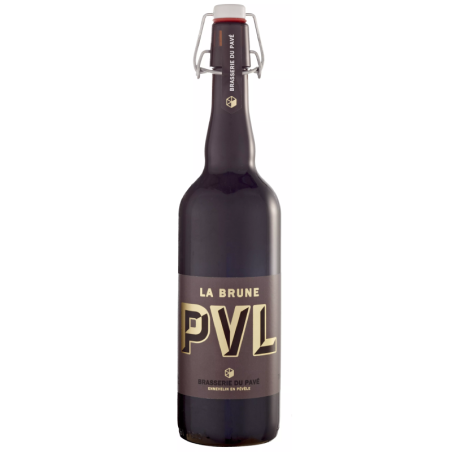 Bouteille de PVL Brune avec sa robe foncée et sa mousse crémeuse