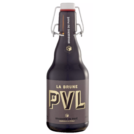 Bouteille de PVL Brune avec sa robe foncée et sa mousse crémeuse