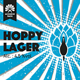 Bouteille de Hoppy Lager, bière artisanale blonde brassée dans le Nord