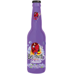 Bière Belzebuth Violette – Verre de bière blanche violette avec mousse légère