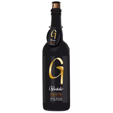 Bouteille de G de Goudale 75 cl avec une mousse dorée et une robe étincelante