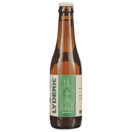 Bouteille de Lydéric IPA 33cl sur fond en bois, bière artisanale lilloise
