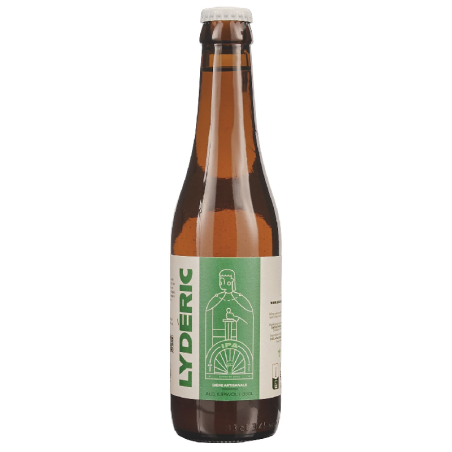Bouteille de Lydéric IPA 33cl sur fond en bois, bière artisanale lilloise