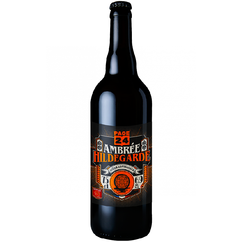 Photo de la bouteille de bière ambrée Hildegarde Réserve Photo de la bouteille de bière ambrée Hildegarde Réserve