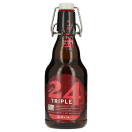Bouteille de Page 24 Triple 33 cl, bière artisanale blonde forte avec mousse généreuse
