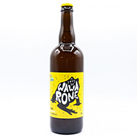 Bouteille de bière Wawarone Blonde 75 cl, bière artisanale dorée avec mousse onctueuse