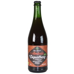 Bouteille de bière Ambrée d'Esquelbecq, bière de garde biologique du Nord de la France